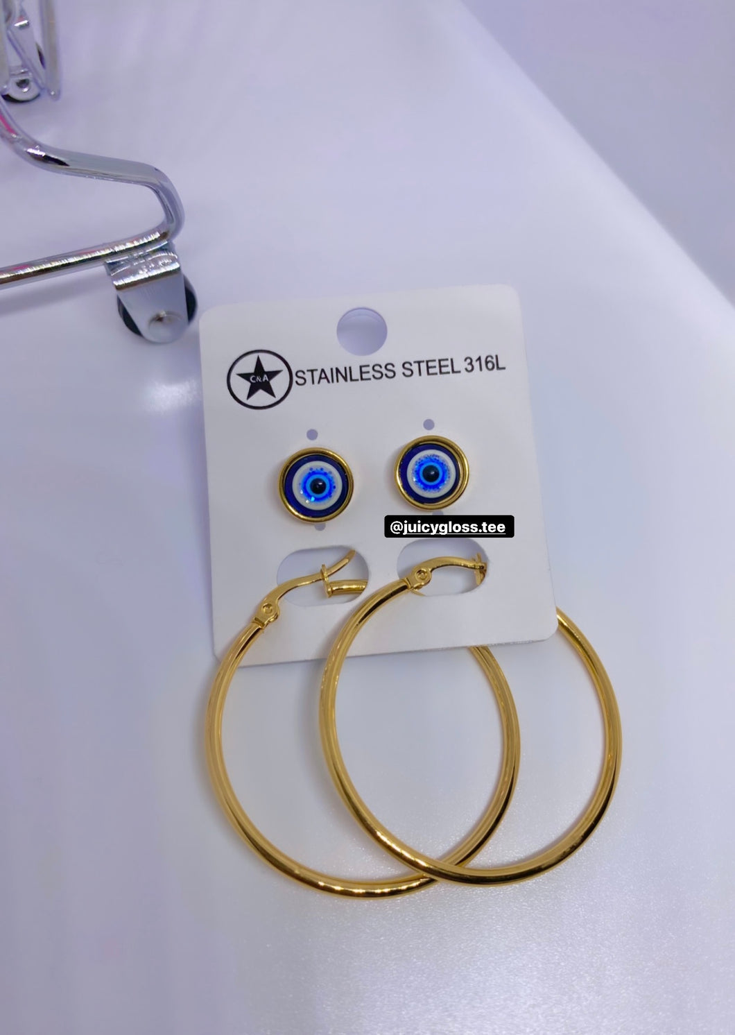 Evil Eye Stud/Hoop Set